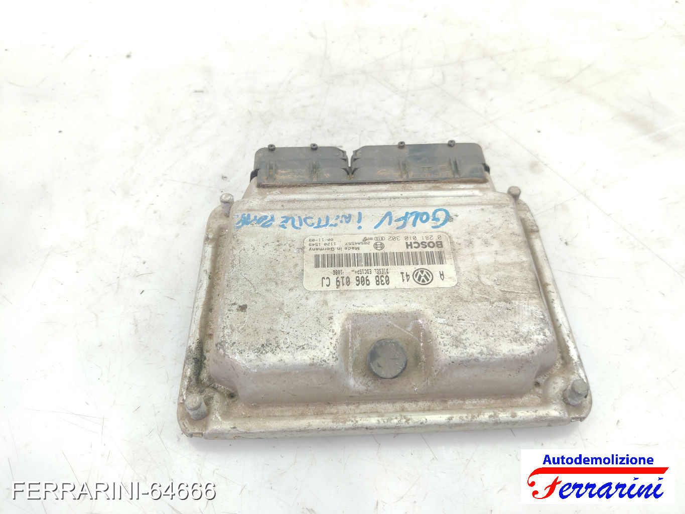 Centralina Motore VW GOLF 4 VARIANT 1J5 1.9 TDI 1999-2001 038906019CJ