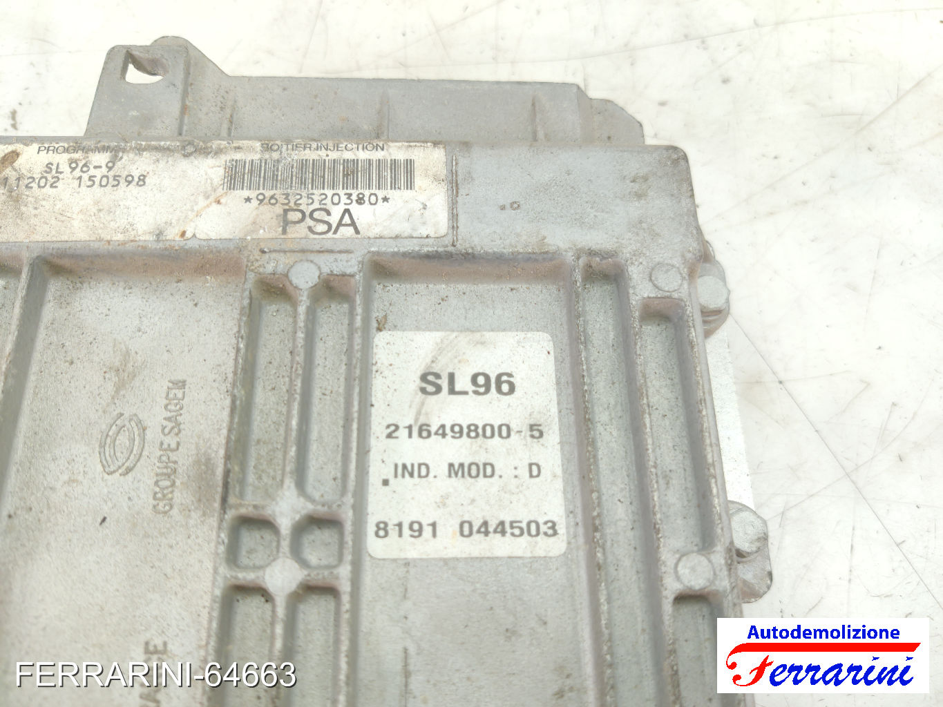 Centralina Motore CITROEN BERLINGO GFK, GJK, MF 1.4I 1996-2011 9632520380 8