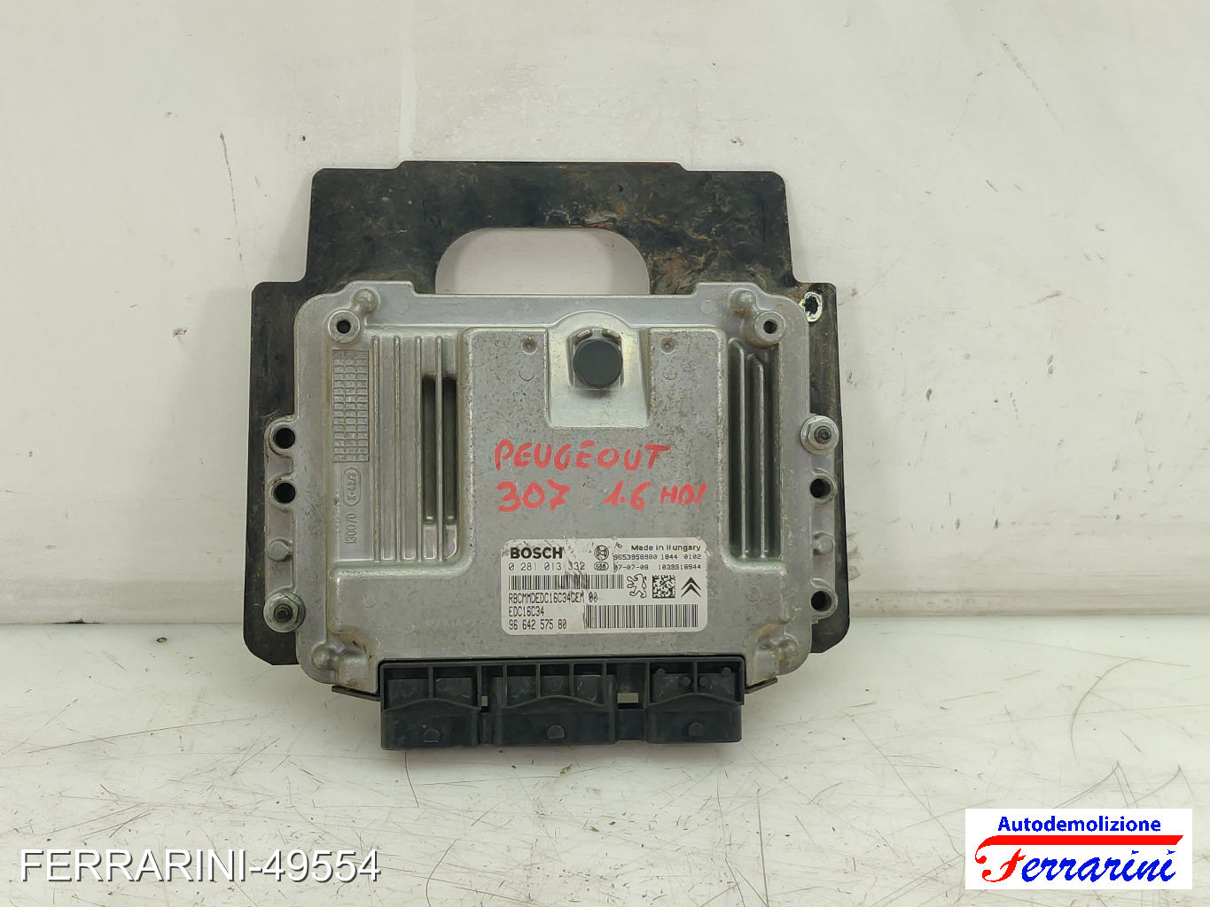 Centralina Motore PEUGEOT 307 3A/C 1.6 HDI 110 2004-2009 9664257580, 9653958980