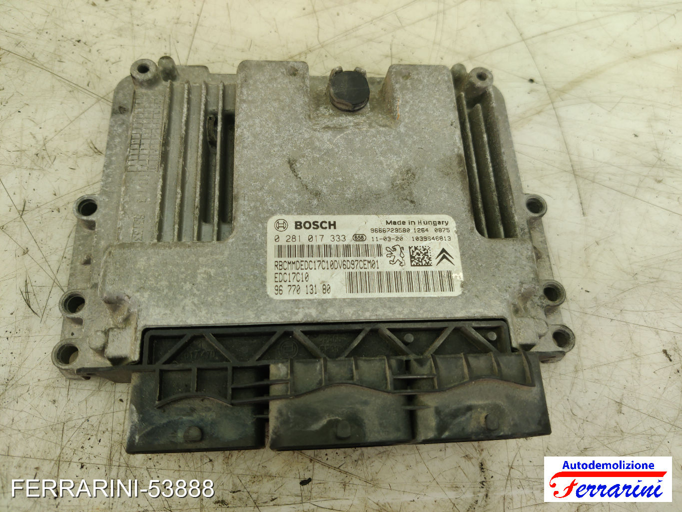 Kit Accensione CITROEN C3 PICASSO SH 1.6 HDI 90 2010-2016 0281017333, EDC17C10 10