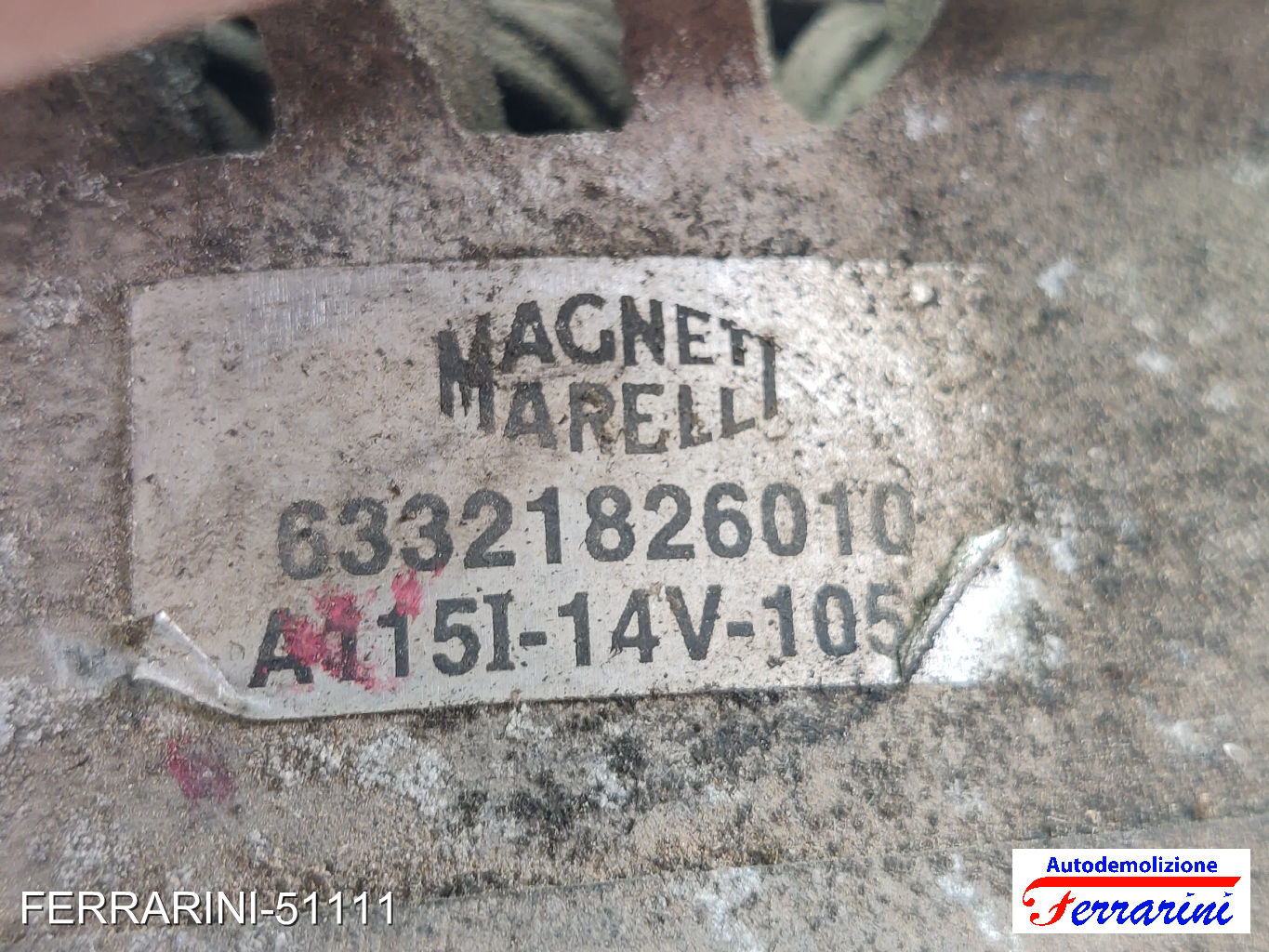 Alternatore FIAT DOBLO 223 1.9 D 2001-2023 63321826010, 16782213, 46544329