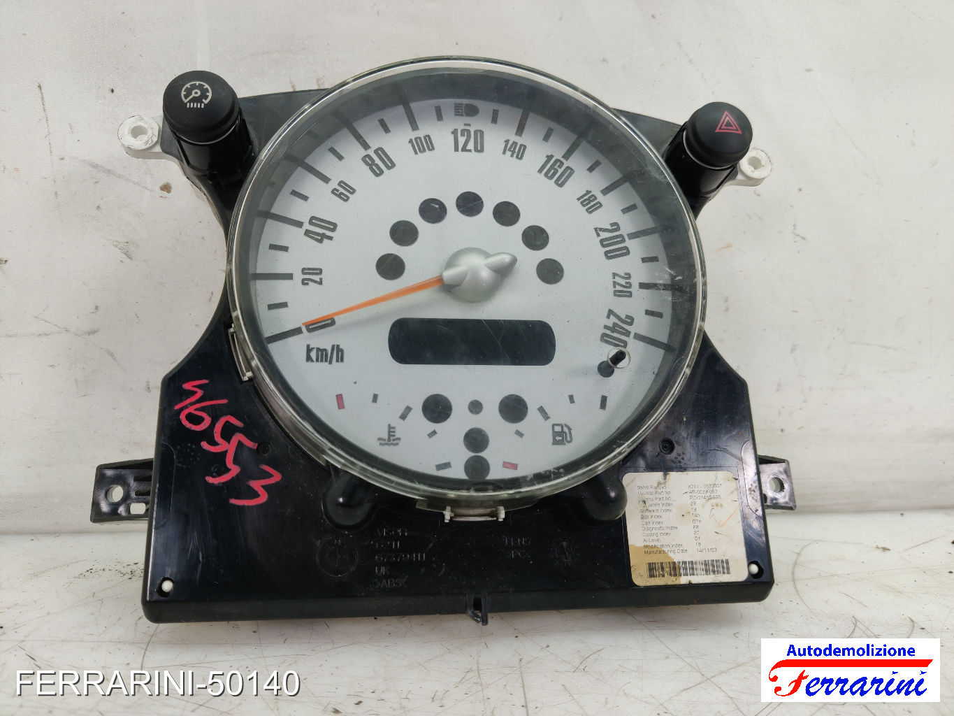 Quadro Contachilometri MINI - R50, R53 COOPER 2001-2006 62116932507, AR0039062 8