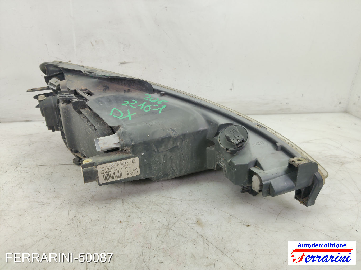 Faro Anteriore PEUGEOT 206 SW 2E/K 2002-2007 destro, dx 9628666880, 6204S7