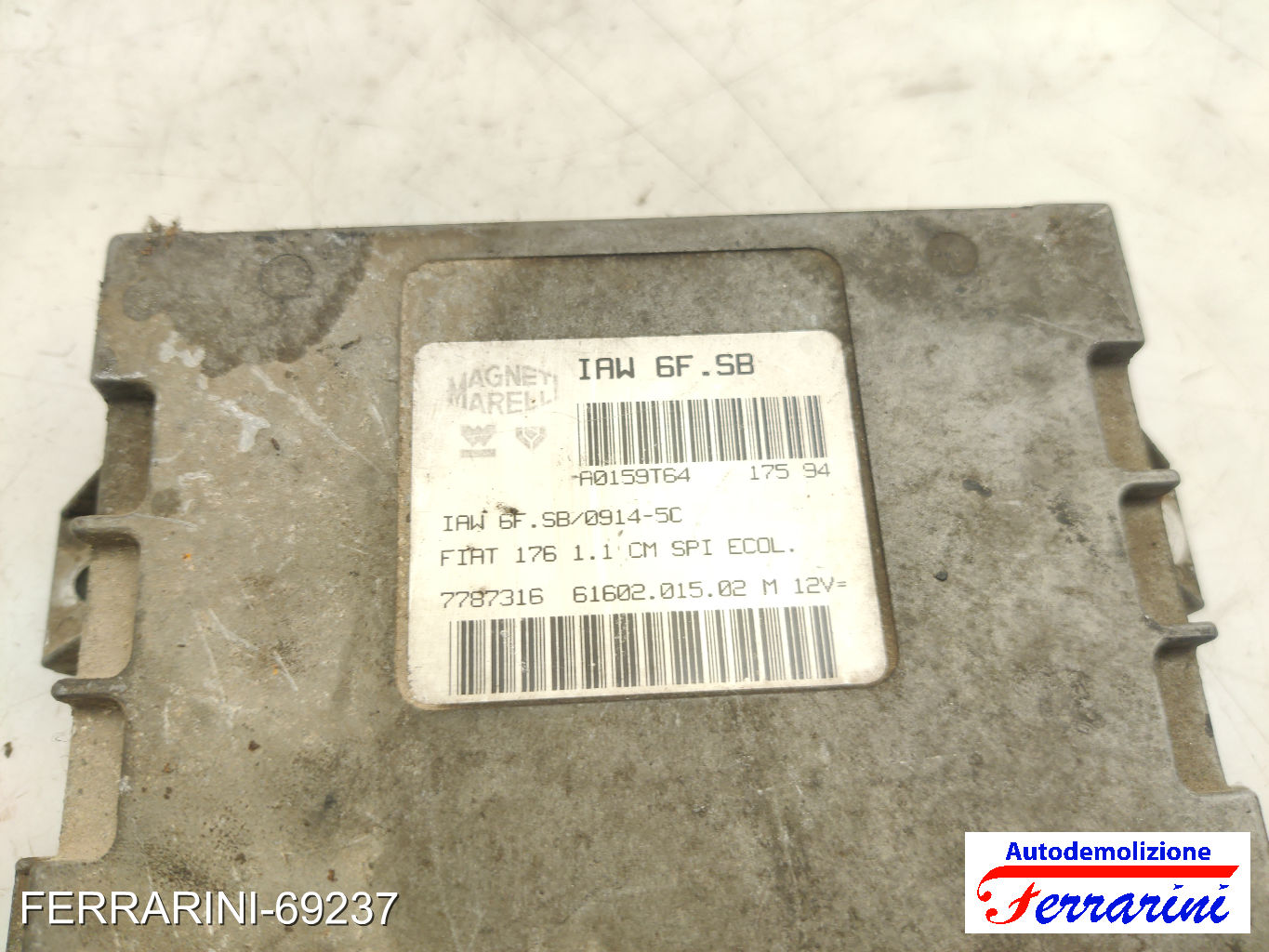 Centralina Motore FIAT PUNTO 176 55 1.1 1993-1999 7787316, 176A6000