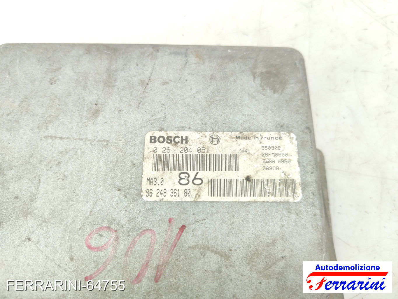 Centralina Motore PEUGEOT 106 2 1A, 1C 1.0I 1996-2001 9624936180, 3624936180