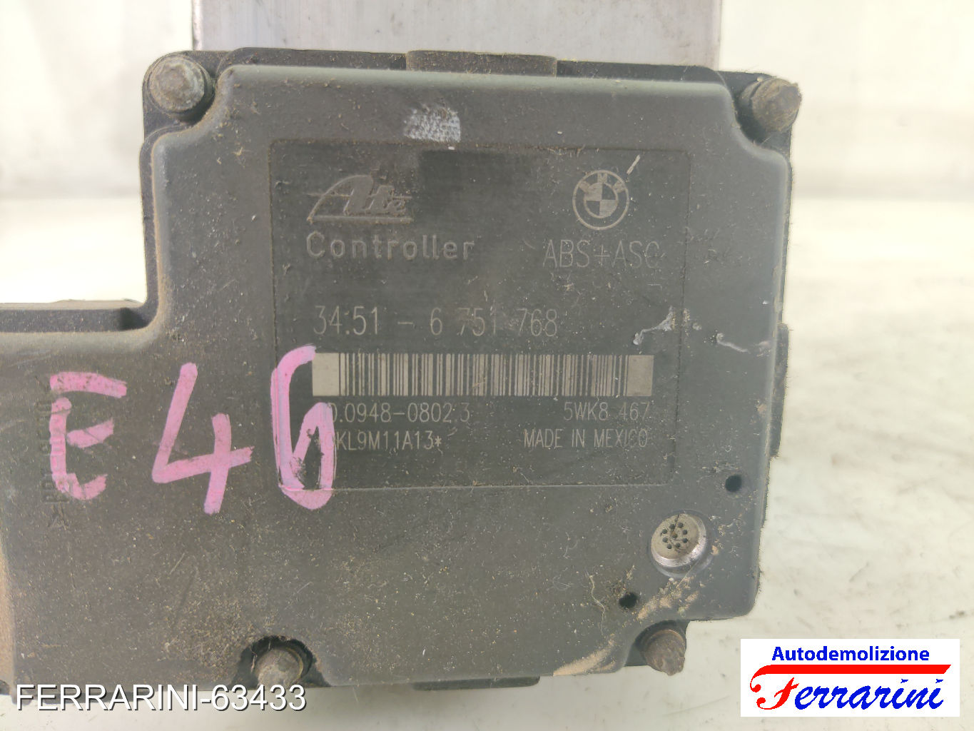 Centralina Pompa Abs BMW 3 TOURING E46 320D 2001-2005 34516751767, 5WK8467
