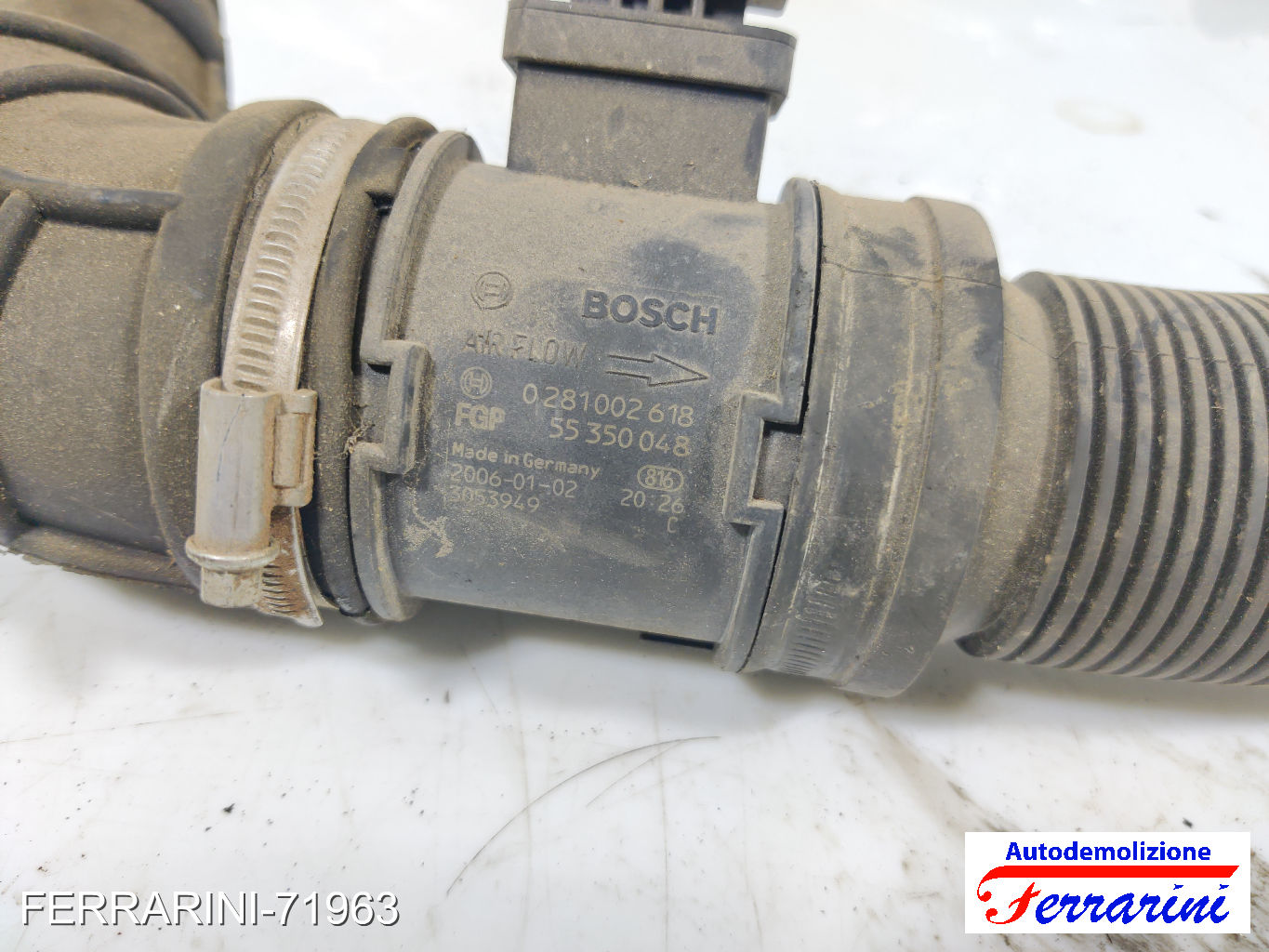 Debimetro ALFA ROMEO 159 939 1.9 JTDM 16V 2005-2011 0281002618, 55350048