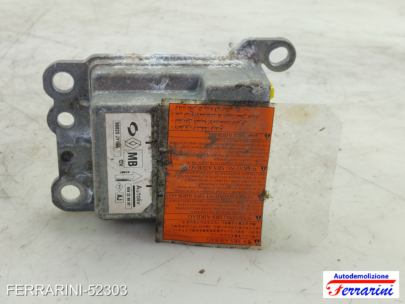 Centralina Airbag RENAULT KOLEOS 1 HY 2008-2023 609228800, 98820JY0A