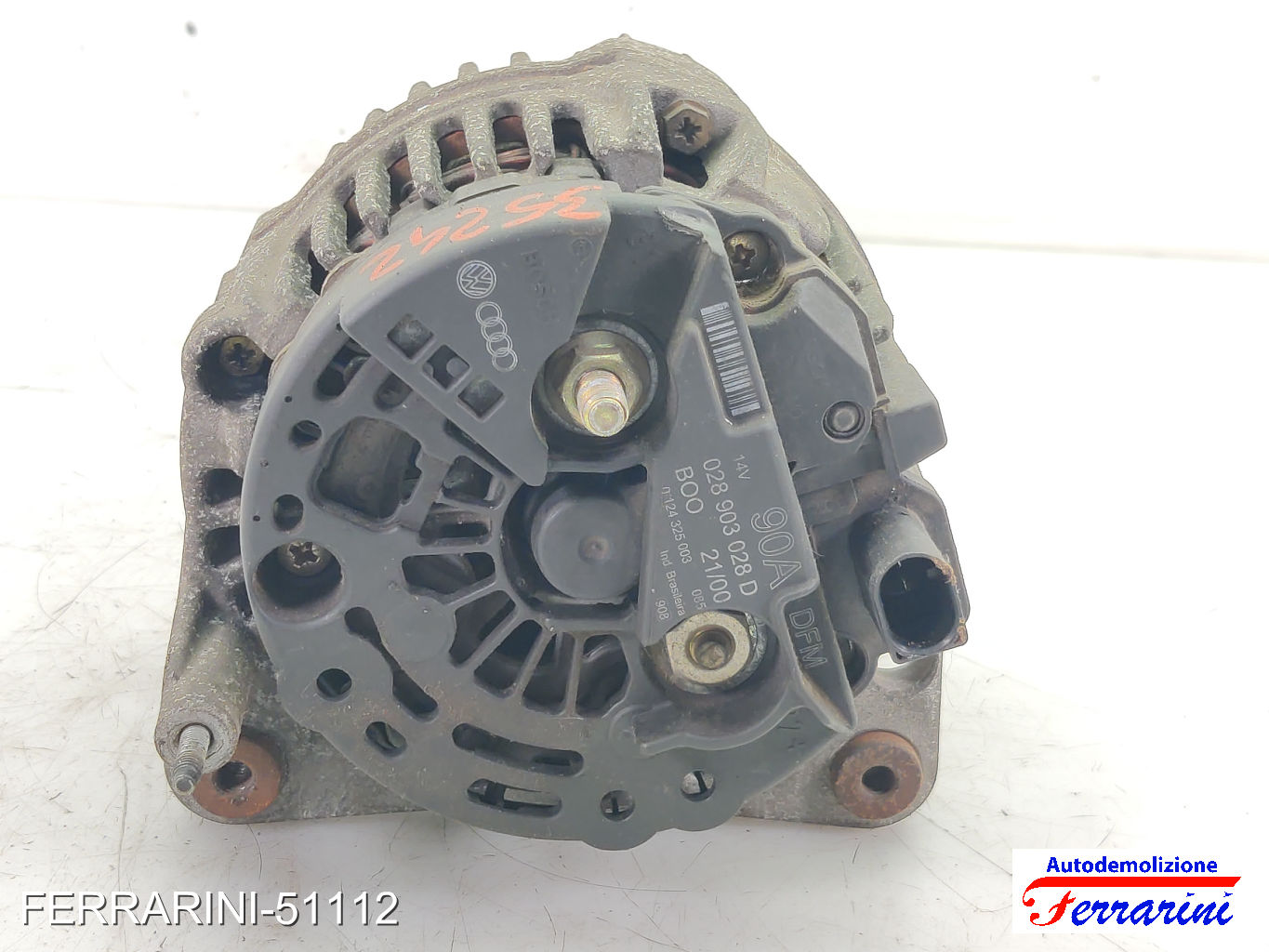 Alternatore VW GOLF 4 1J1 1.6 16V 2000-2005 028903028D, 0124325003, 06A903023 6