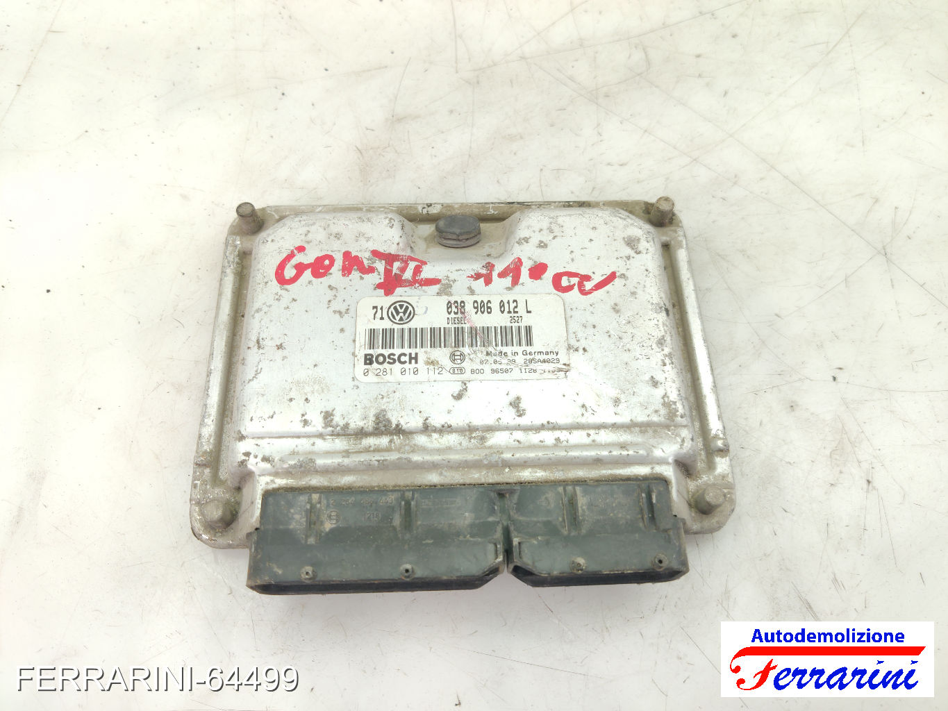 Centralina Motore VW GOLF 4 1J1 1.9 TDI 1997-2004 0389060012L, 0281010112C
