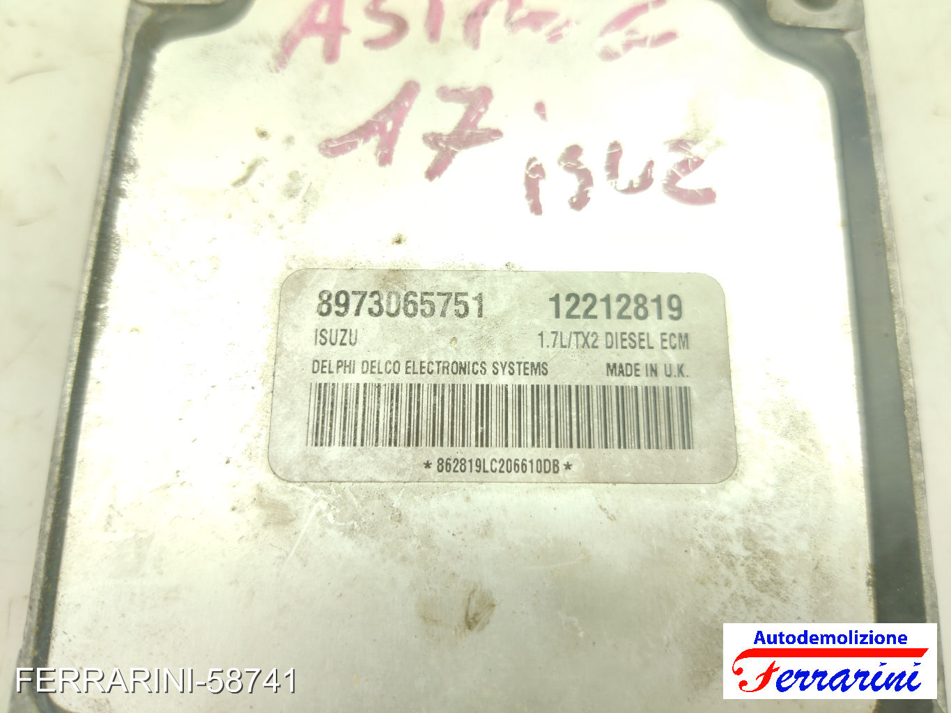 Kit Accensione OPEL ASTRA G SW T98 1.7 DTI 16V 2000-2004 8973065751, 5WK4763 10