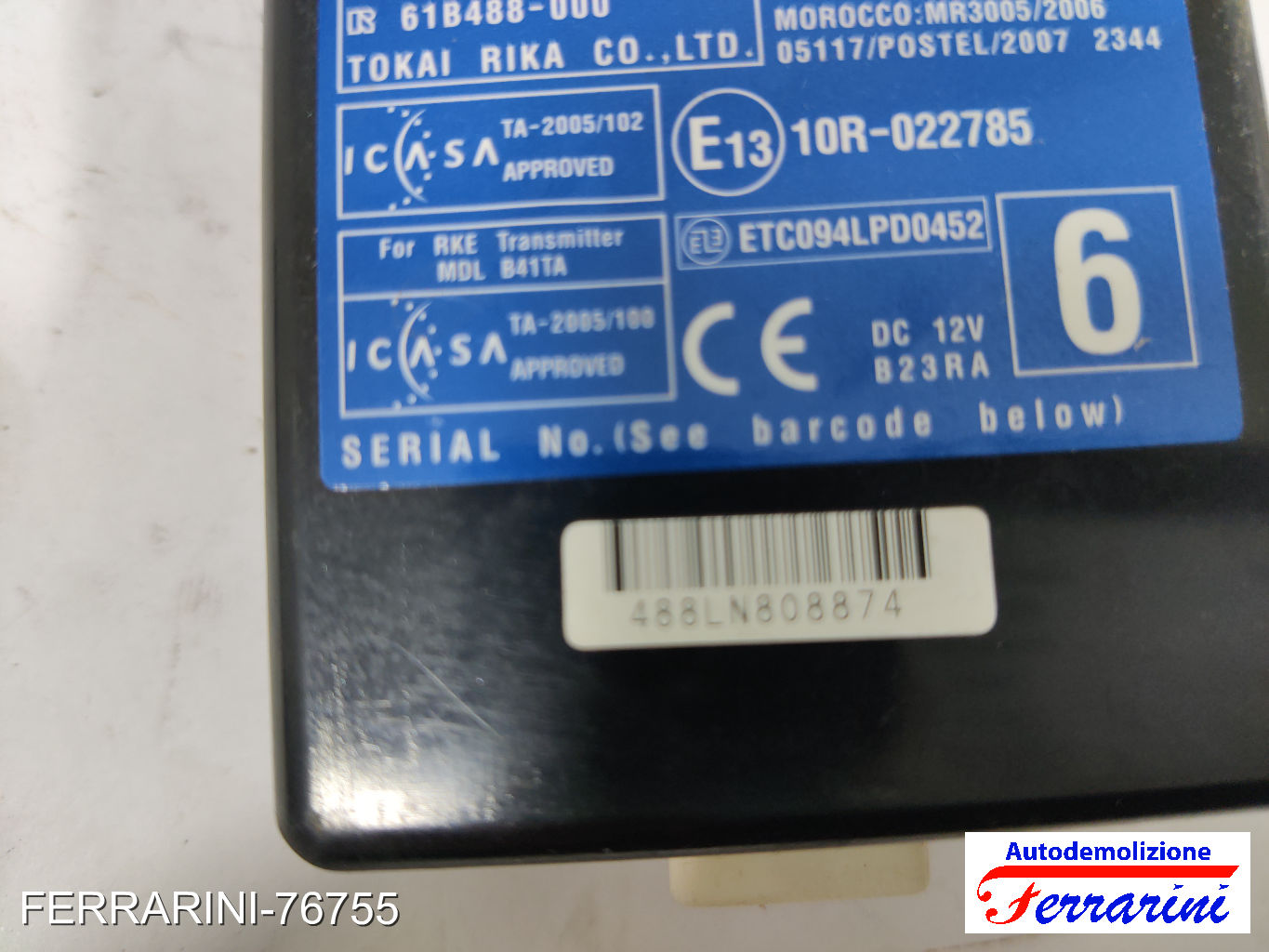 Centralina Chiusura Centralizzata TOYOTA IQ J1 2009-2015 8974152262, 032785 4