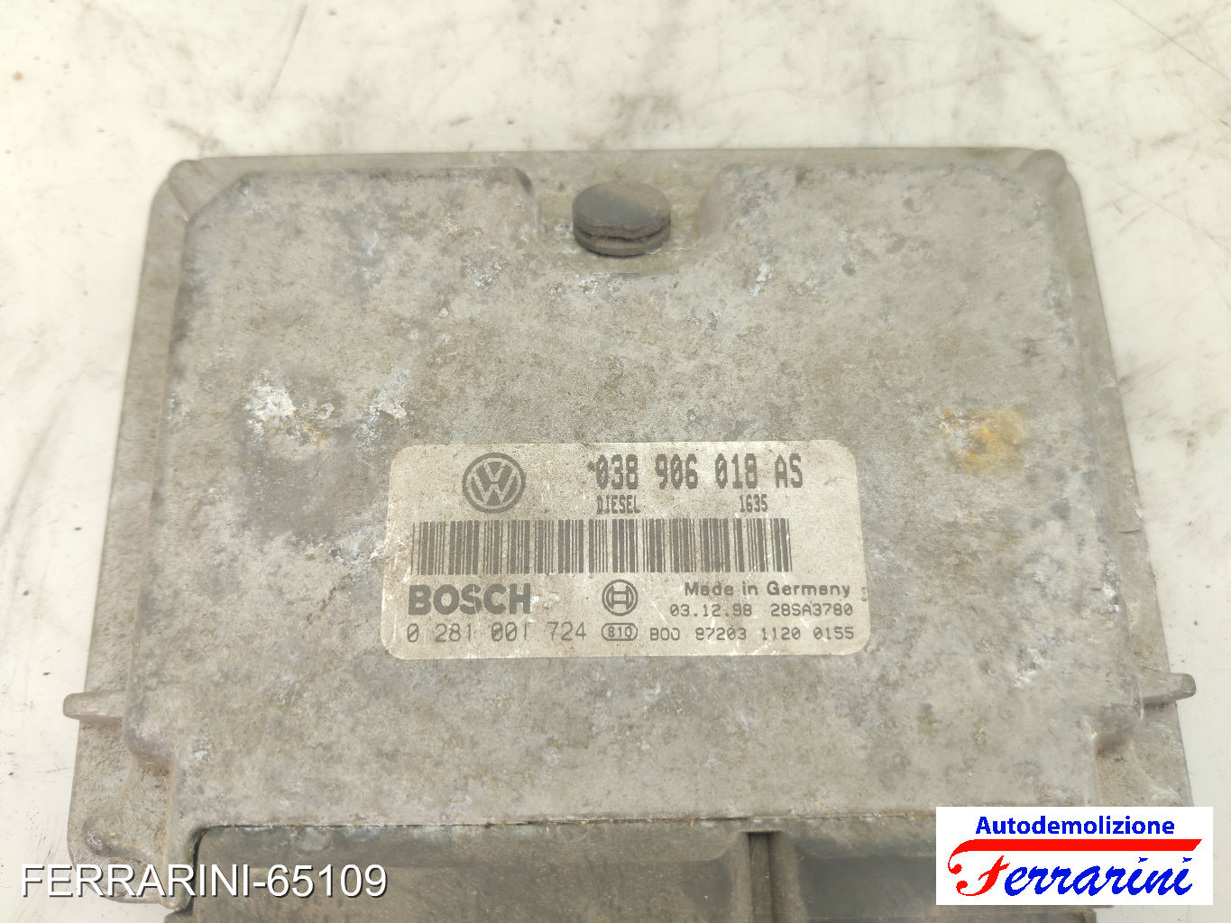 Centralina Motore AUDI A4 AT 8D5 1.9 TDI 1996-2001 038906018AS, 28SA3780