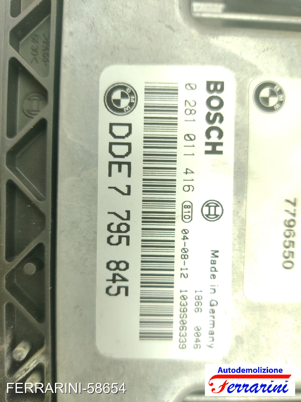 Centralina Motore BMW SERIE 1 E87 120D 2004-2011 7795845, 0281011416, 7796550