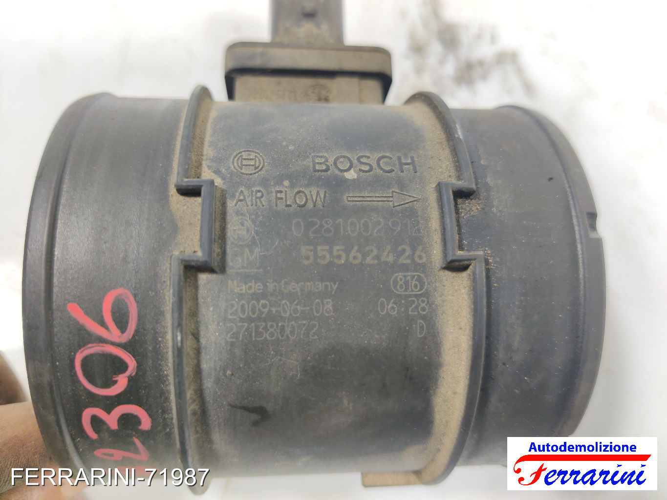 Debimetro OPEL INSIGNIA A G09 2.0 CDTI 2008-2017 55562426, 0281002912