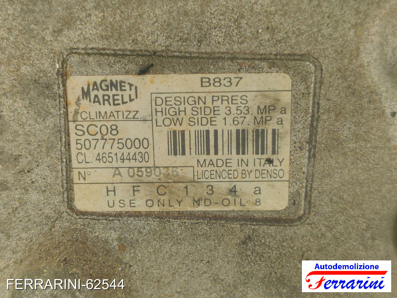 Compressore Clima FIAT PUNTO 188 1.2 NATURAL POWER 2003-2012 46514443, 46757377