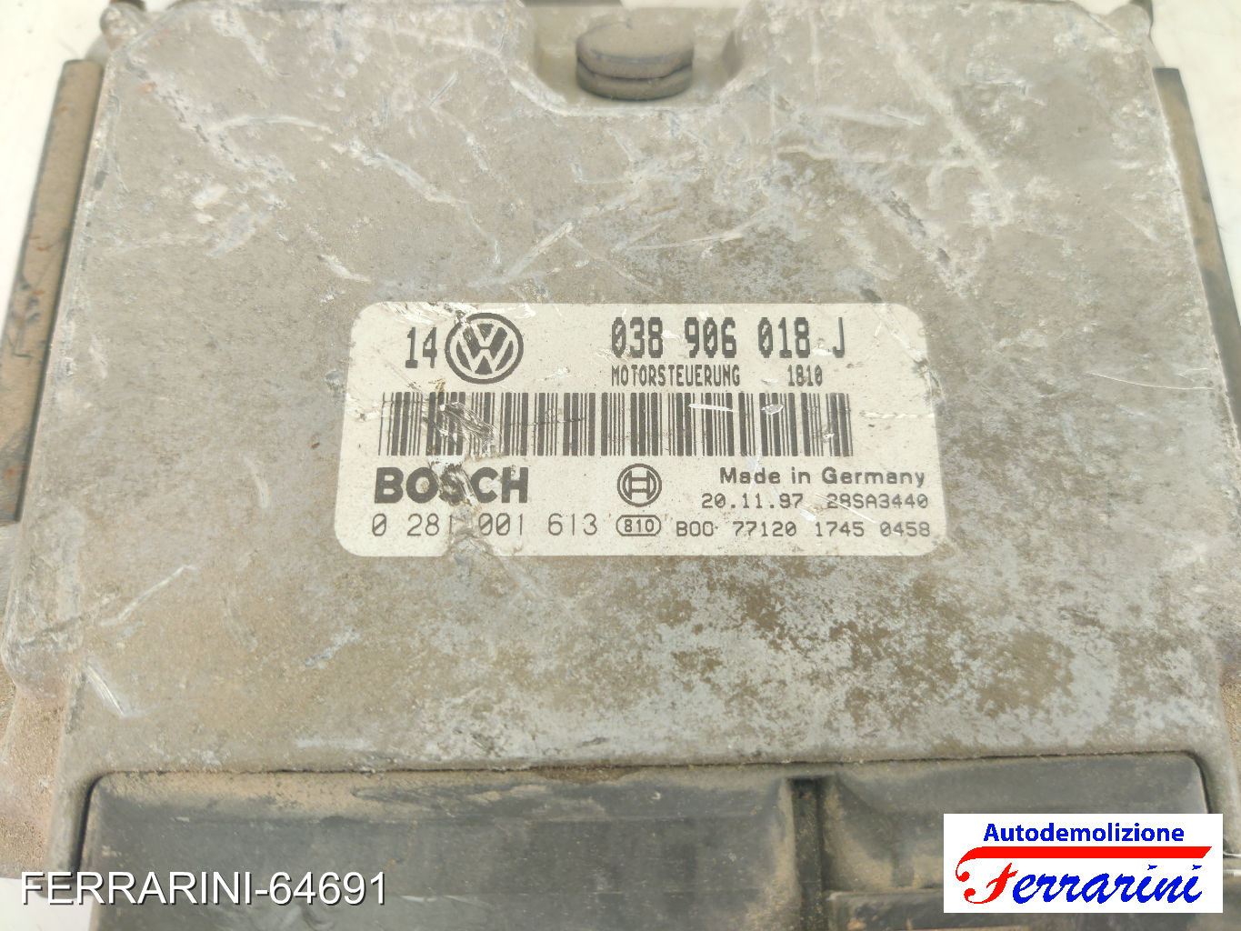 Centralina Motore VW GOLF 4 1J1 1.9 TDI 1997-2004 038906018J, 028001613 6