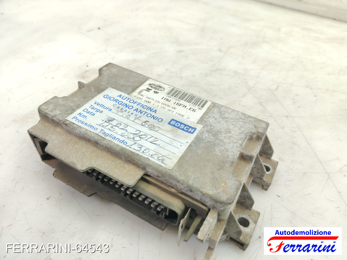 Centralina Motore FIAT SEICENTO 600 187 1.1 1998-2010 IAW16FME6, ZOPIS68