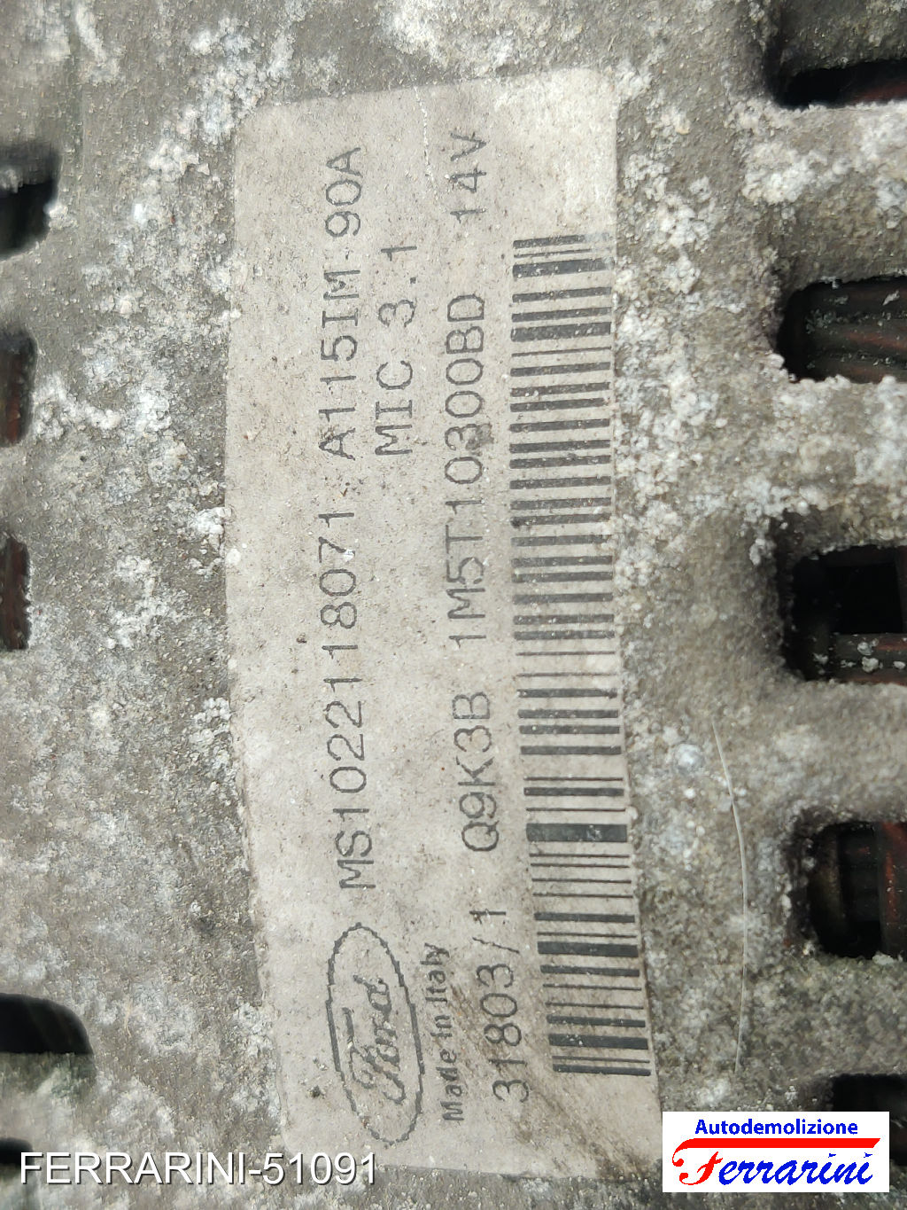 Alternatore FORD FOCUS SW DNW 1.8 TDCI 2002-2004 MS1022118071, A115IM