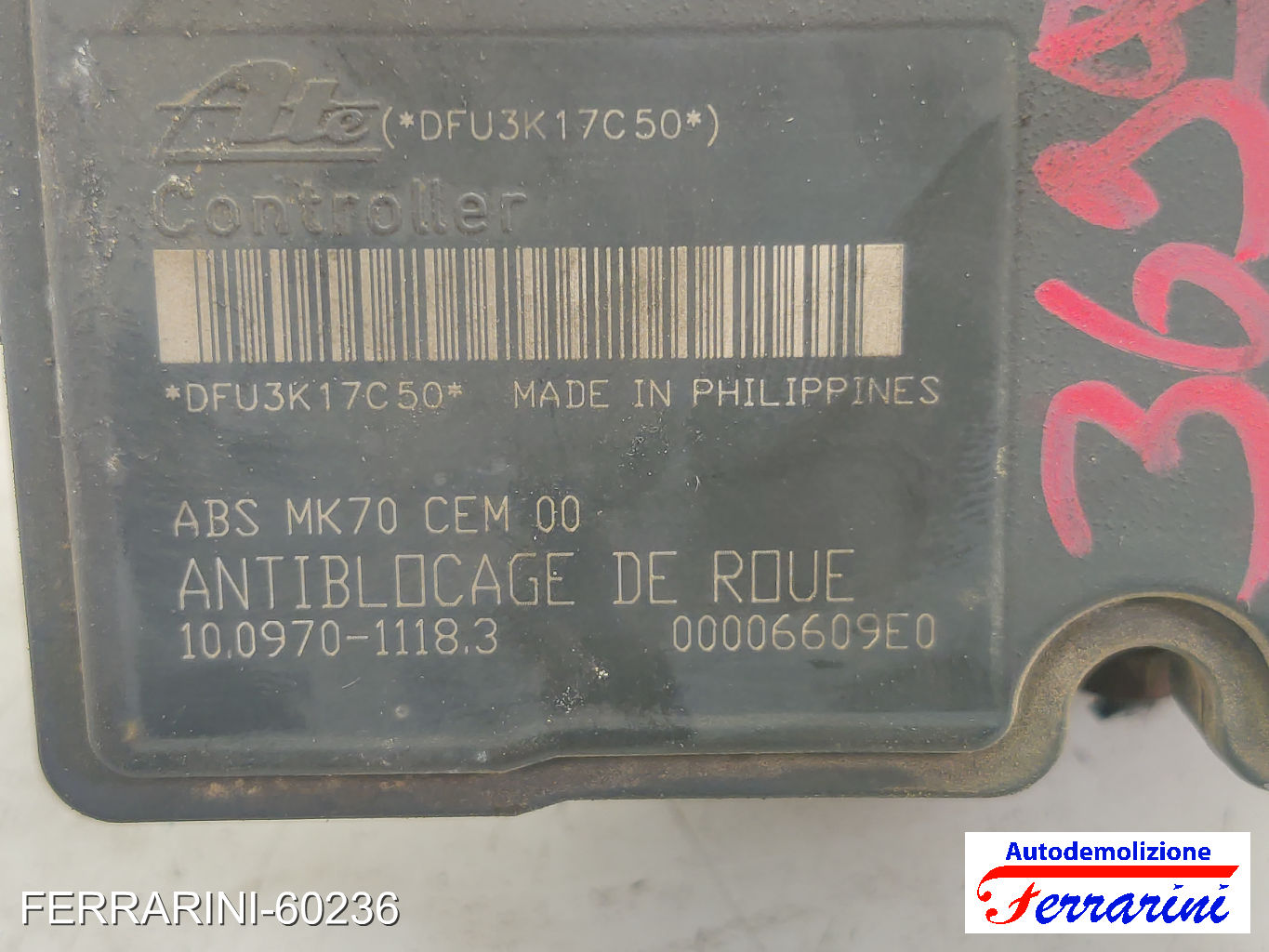 Centralina Pompa Abs CITROEN C3 1 FC, FN 1.4 HDI 2002-2009 9652182680