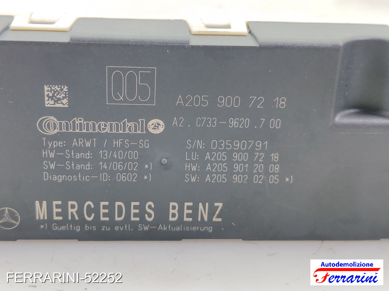 Centralina portellone MERCEDES CLASSE C S205 C 220 D 4MATIC 2015-2018