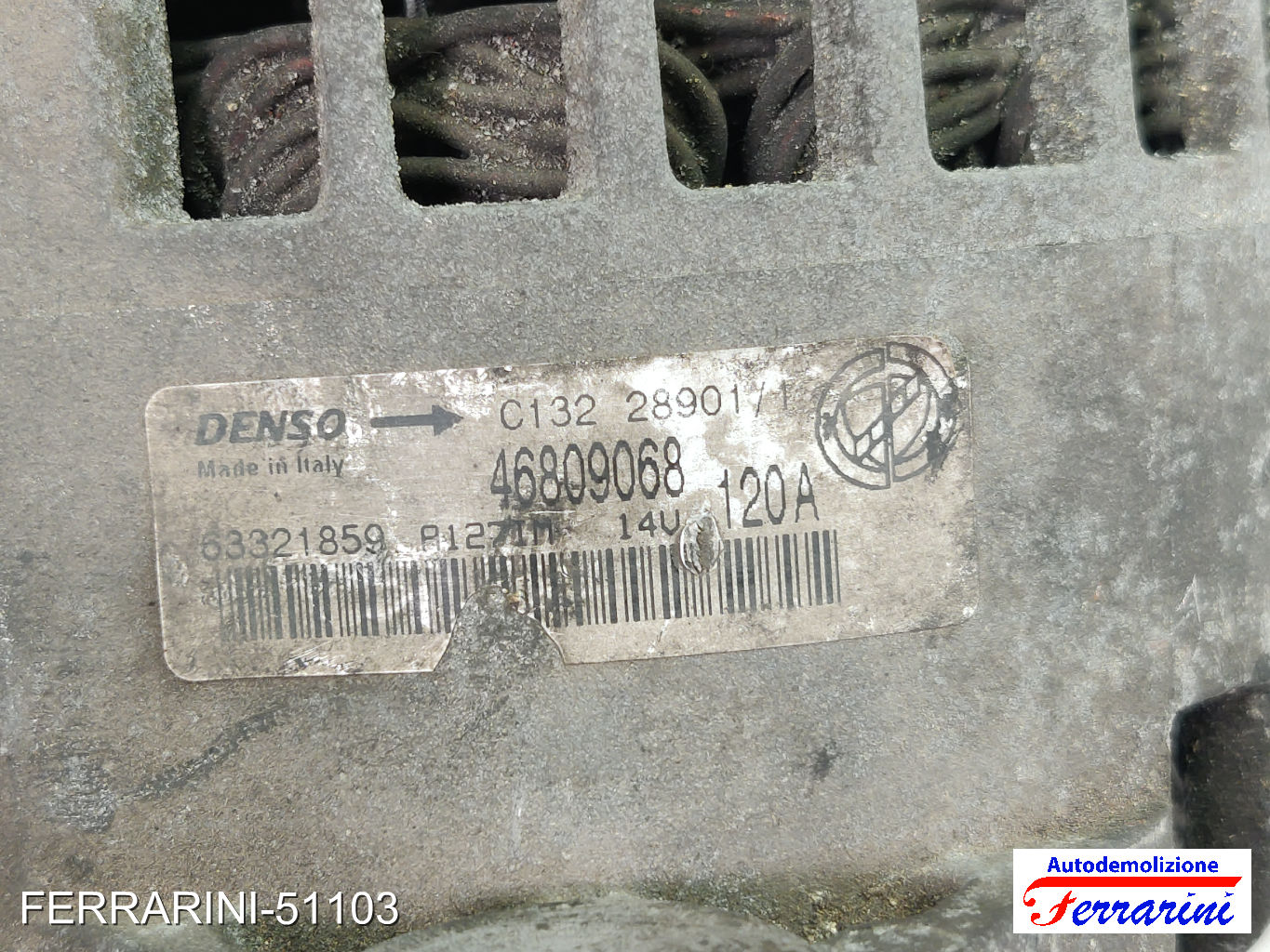 Alternatore FIAT STILO 192 1.9 JTD 2001-2006 46809068, 63321859, 71721512