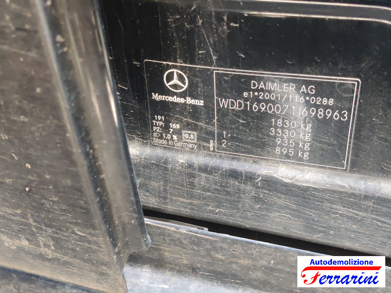 Mercedes Classe A W169 A 180 CDI 109CV 2004-2012