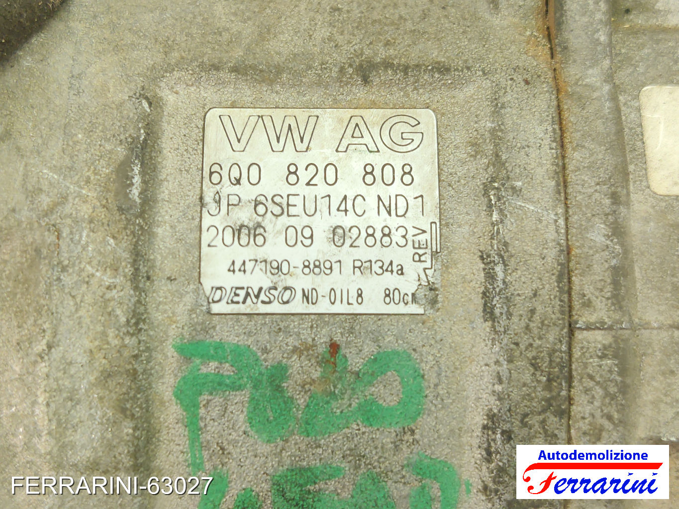 Compressore Clima SKODA FABIA 1 COMBI 6Y5 1.9 SDI 2000-2007 6Q0820803D