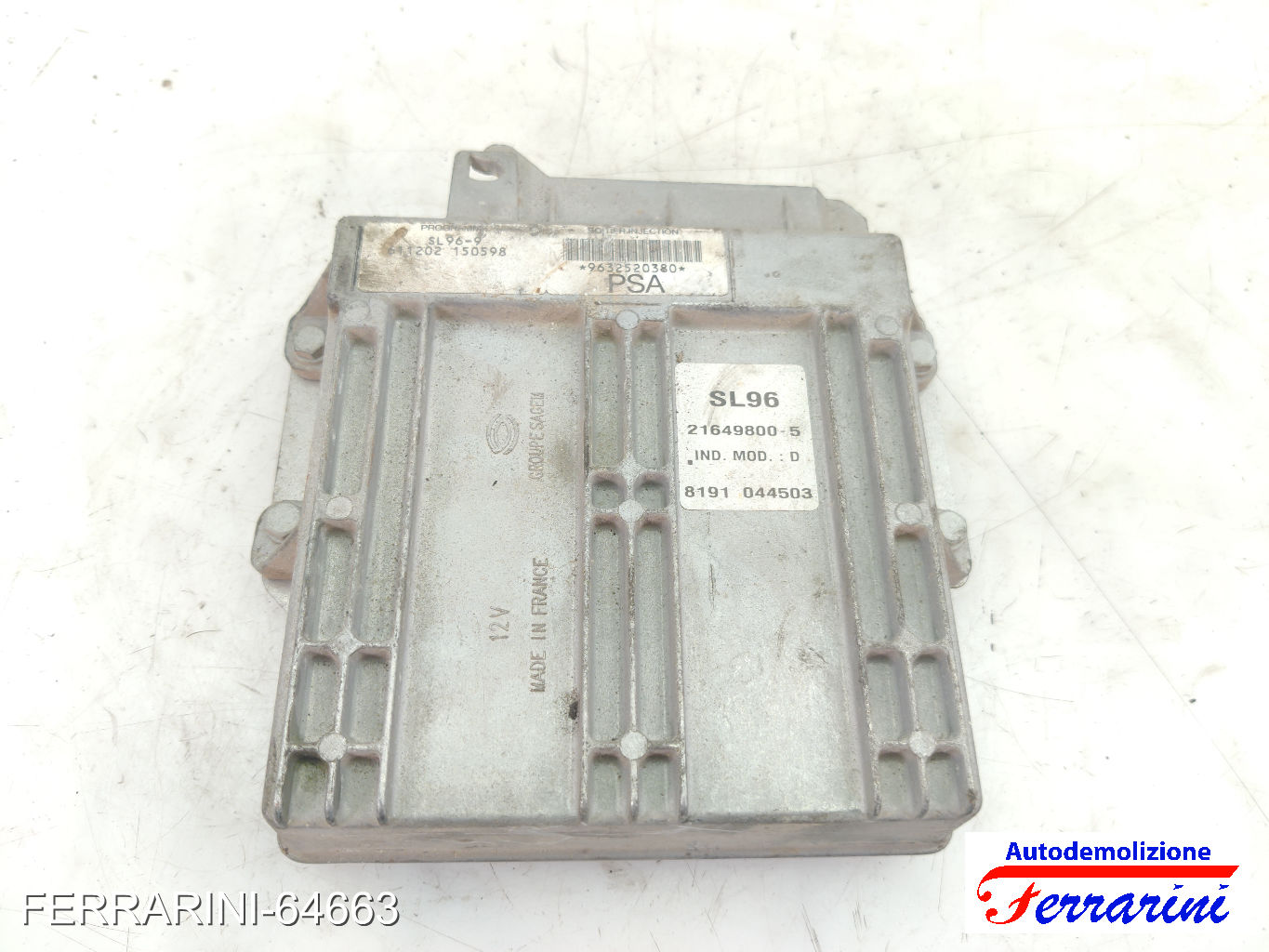 Centralina Motore CITROEN BERLINGO GFK, GJK, MF 1.4I 1996-2011 9632520380