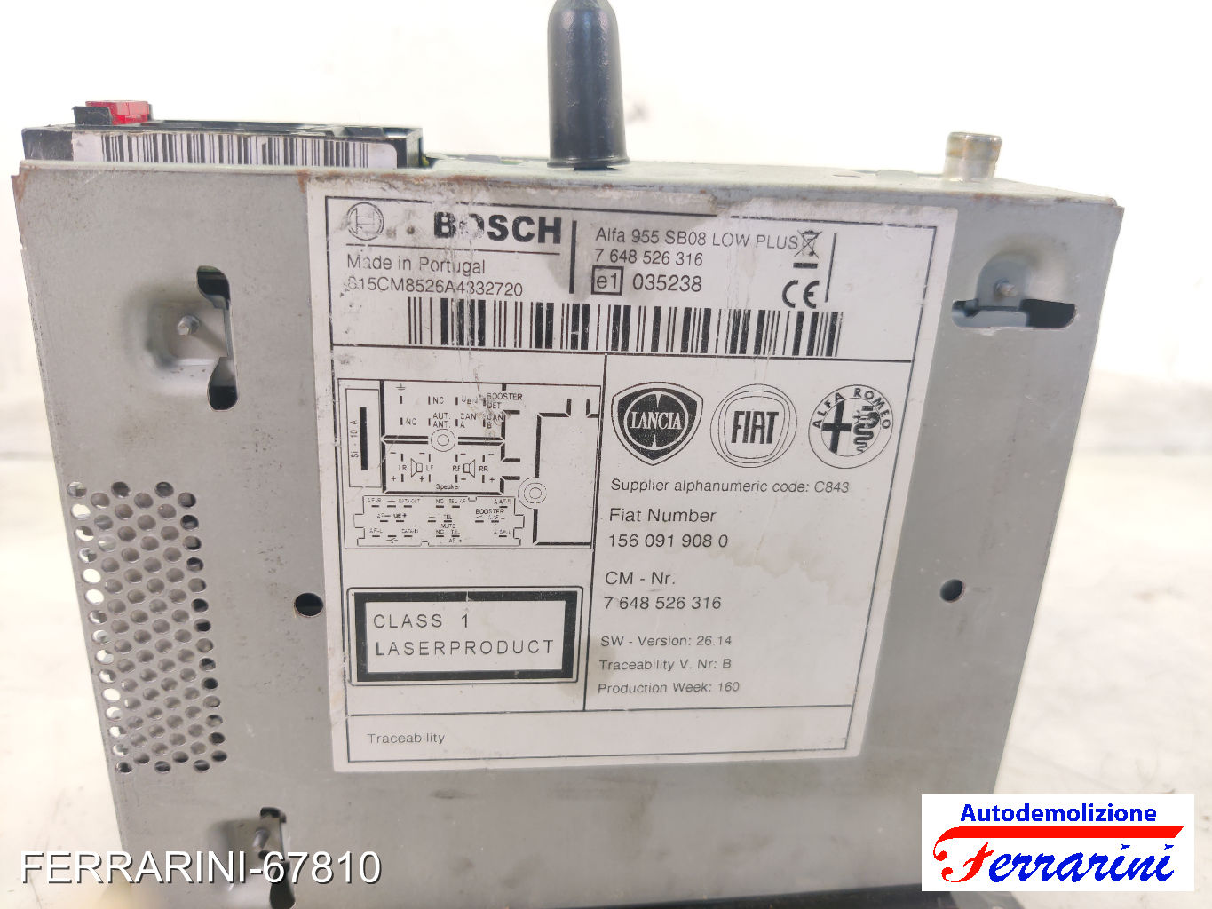 Stereo Radio ALFA ROMEO MITO 955 2009-2016 1560919080, 615CM8526A4332720 8