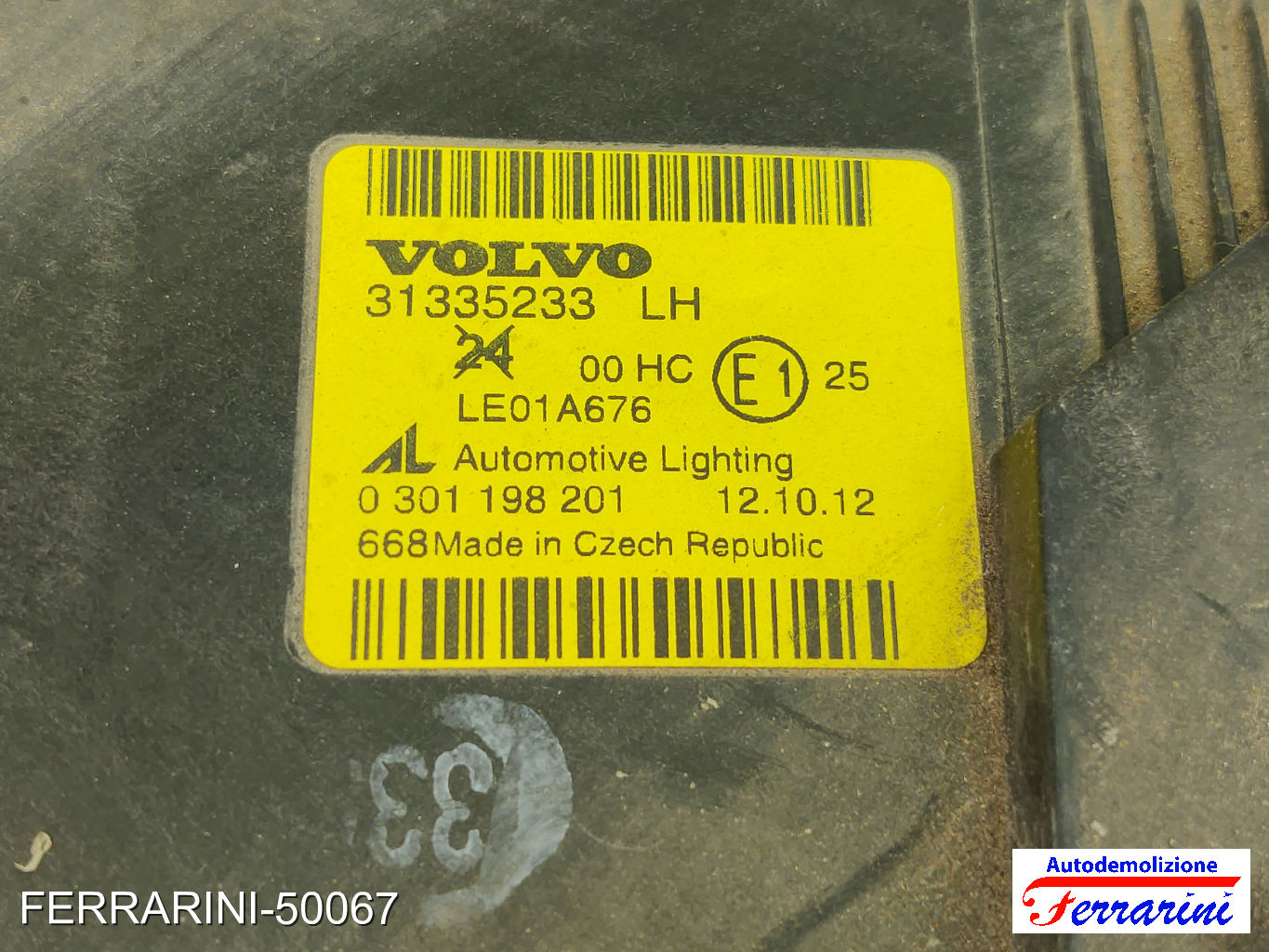 Faro Anteriore VOLVO S40 2 544 2004-2010 sinistro, sx 31335233, 30698873 13