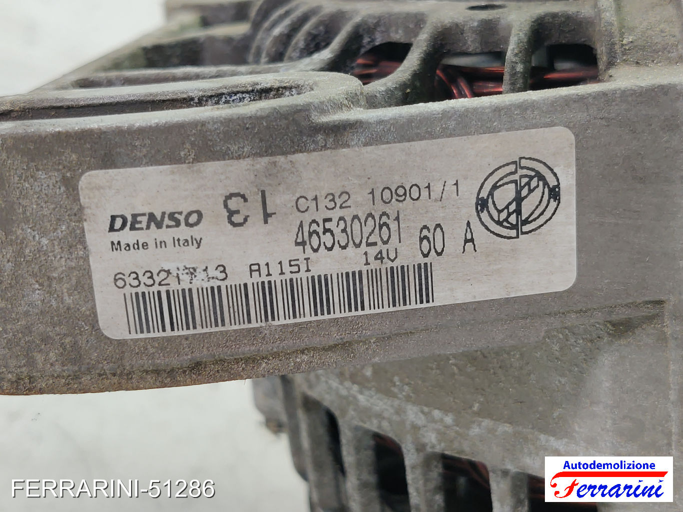 Alternatore FIAT PUNTO 188 1.2 16V 80 1999-2006 46530261, 633213, 46420961