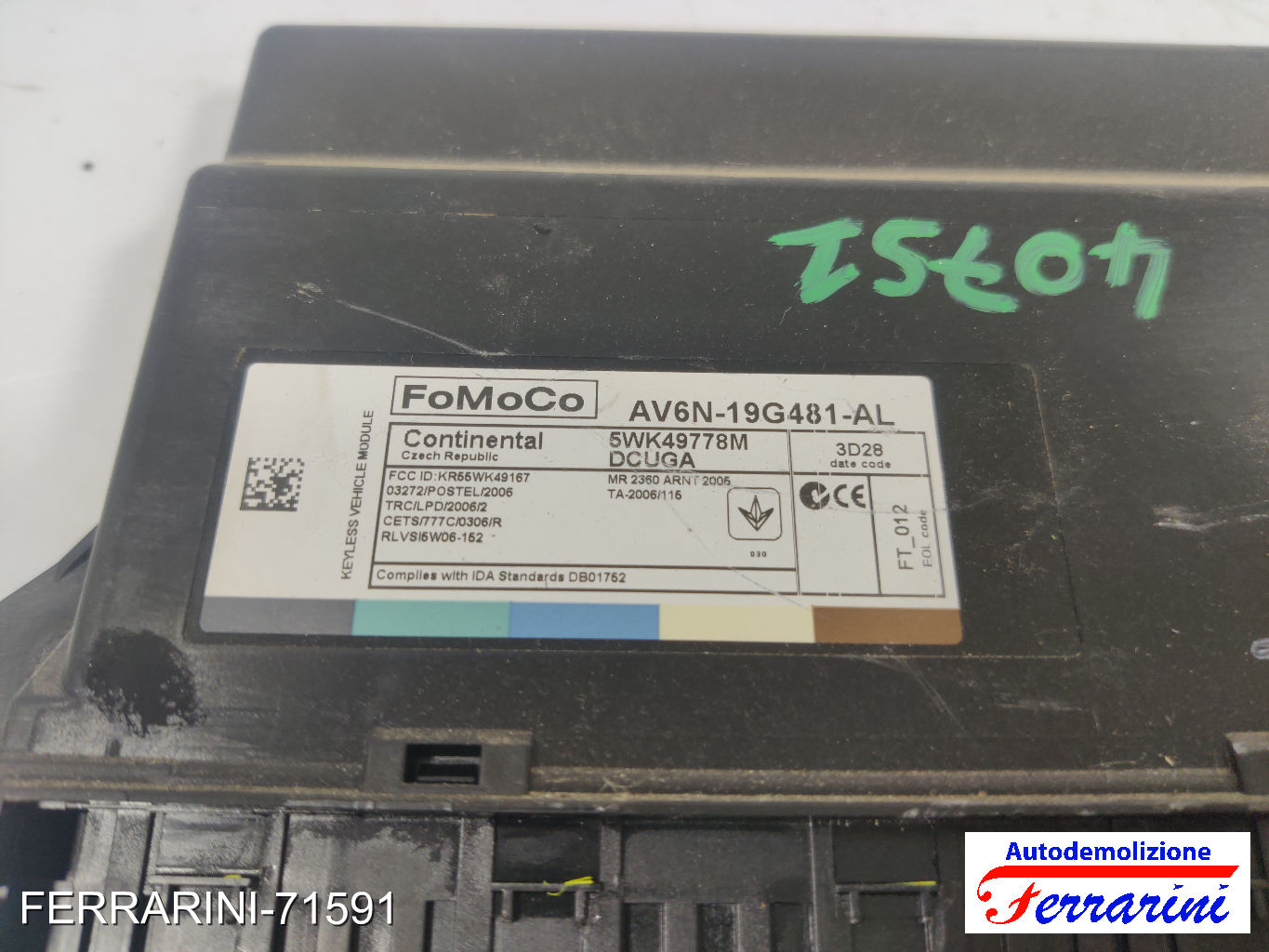 Keyless centralina chiusura Centralizzata FORD FOCUS 3 TURNIER 1.6 TDCI 9
