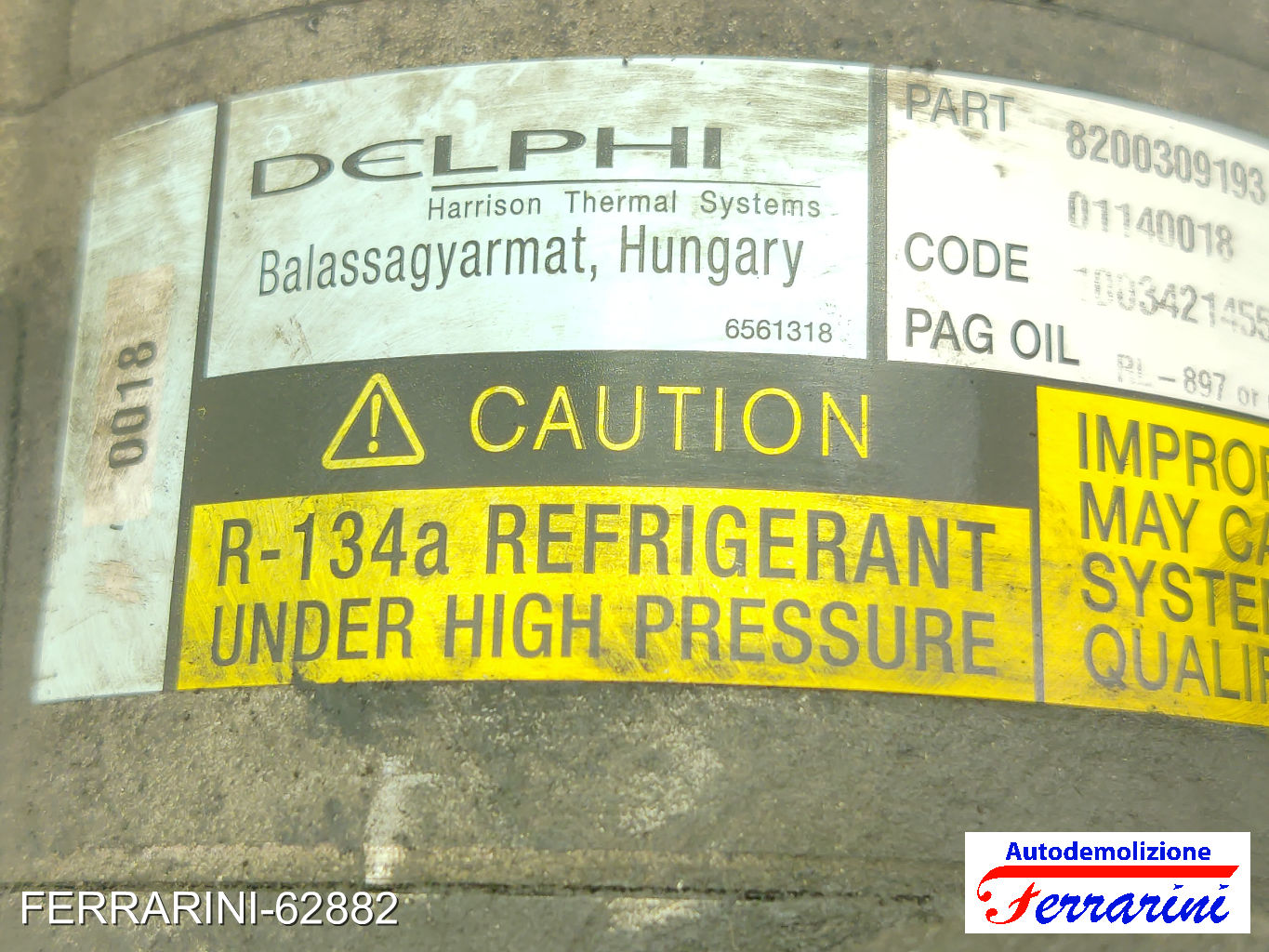 Compressore Clima RENAULT SCENIC 2 JM0/1 1.9 DCI 2005-2008 8200309193, 01140018