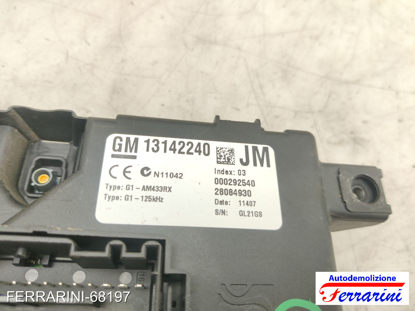 Body Computer OPEL CORSA D S07 1.2 2006-2014 13142240, GL21G8, 11407 8