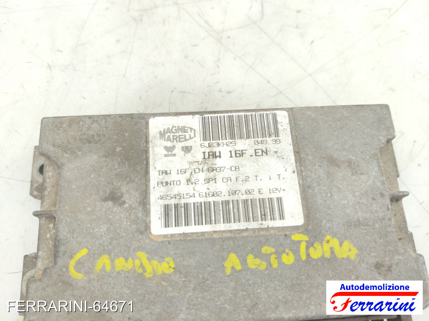 Centralina Motore FIAT PUNTO 176 60 1.2 1994-1999 46545154, 46160210702 7