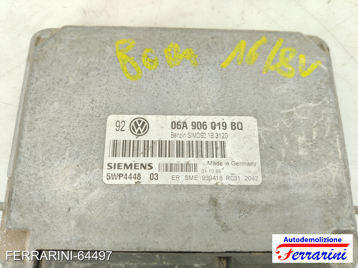 Centralina Motore VW GOLF 4 1J1 1.6 1997-2004 06A906019BQ, 06A906019AK, E939418R