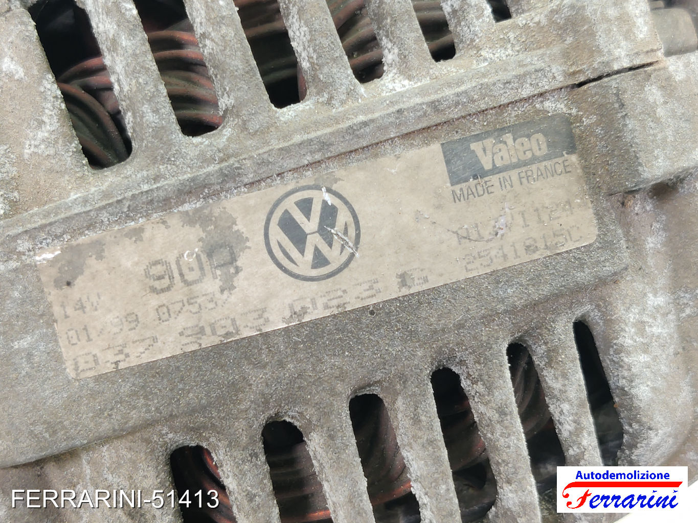 Alternatore VW POLO 6N1 60 1.4 1995-1999 037903023, 2541815C, 037903018