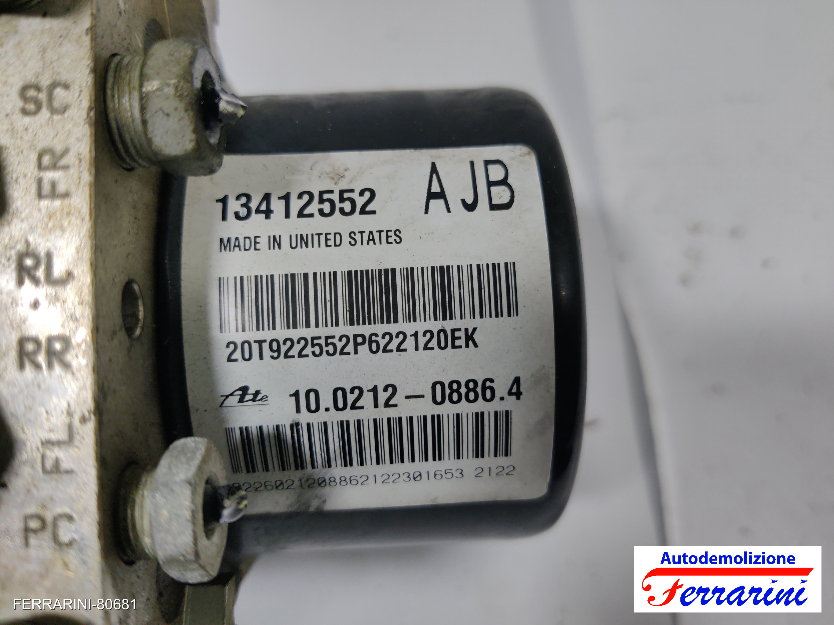 Centralina Pompa Abs OPEL ZAFIRA TOURER C P12 1.6 CNG 2011-2023