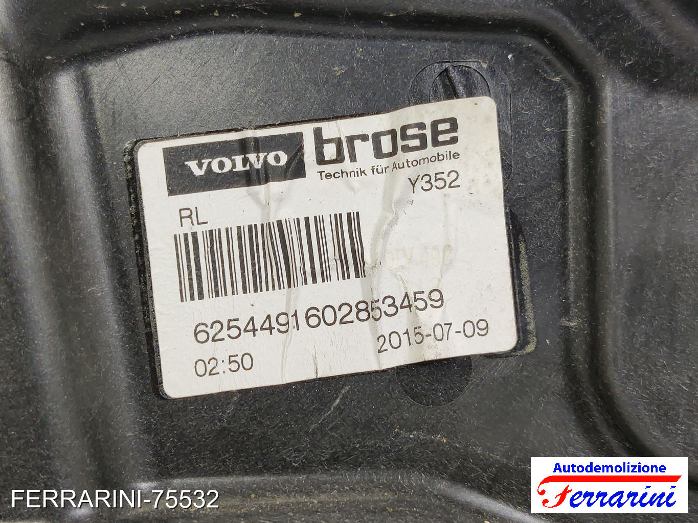 Alzavetro VOLVO V60 1 155 2015-2018 sinistro, sx, posteriore, post 30784312