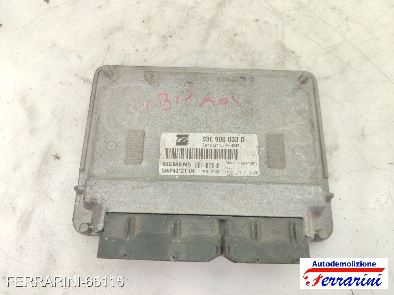 Centralina Motore VW POLO 9A, 9N 1.2 12V 2001-2007 03E906033D, 5WP40121