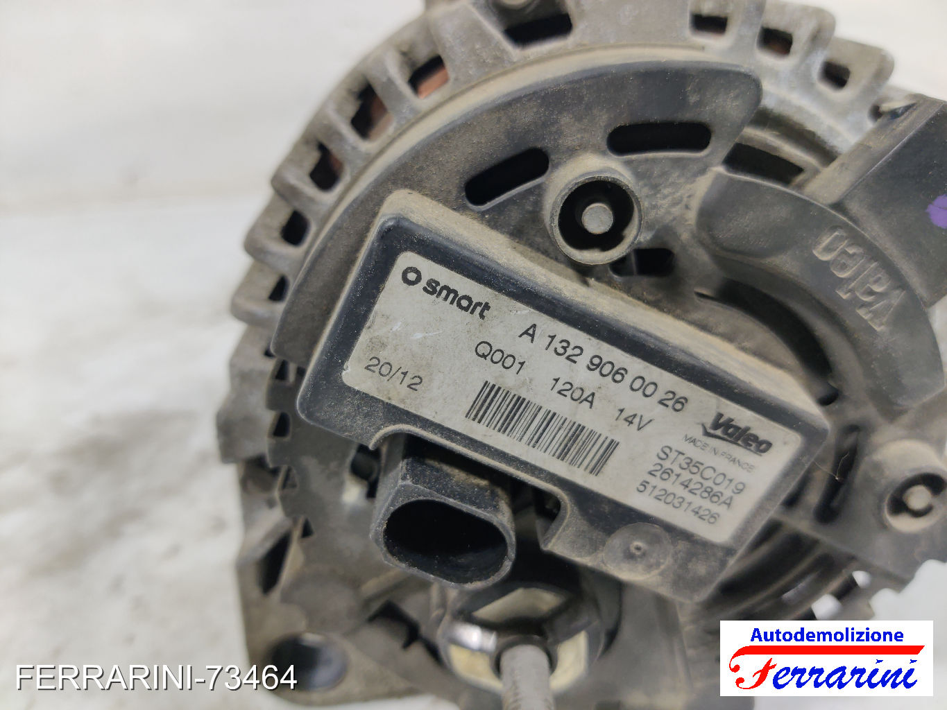 Alternatore SMART FORTWO COUPE 451 1.0 2007-2023 A1329060026, 1329060026