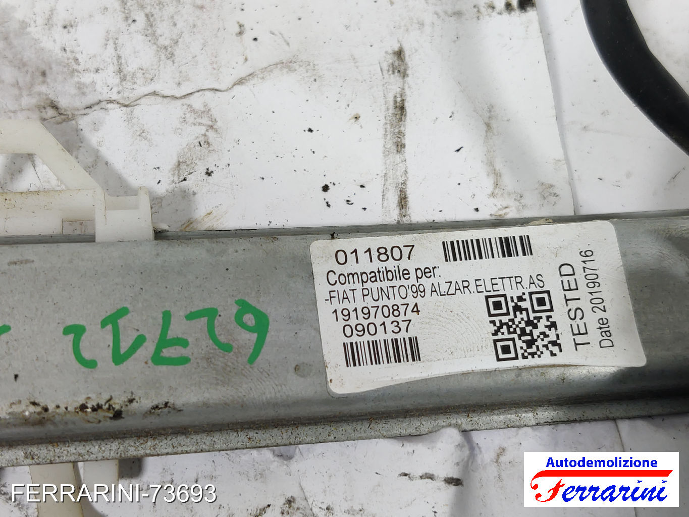 Alzavetro FIAT PUNTO 188 2001-2012 sinistro, sx, frontale, anteriore 51764550