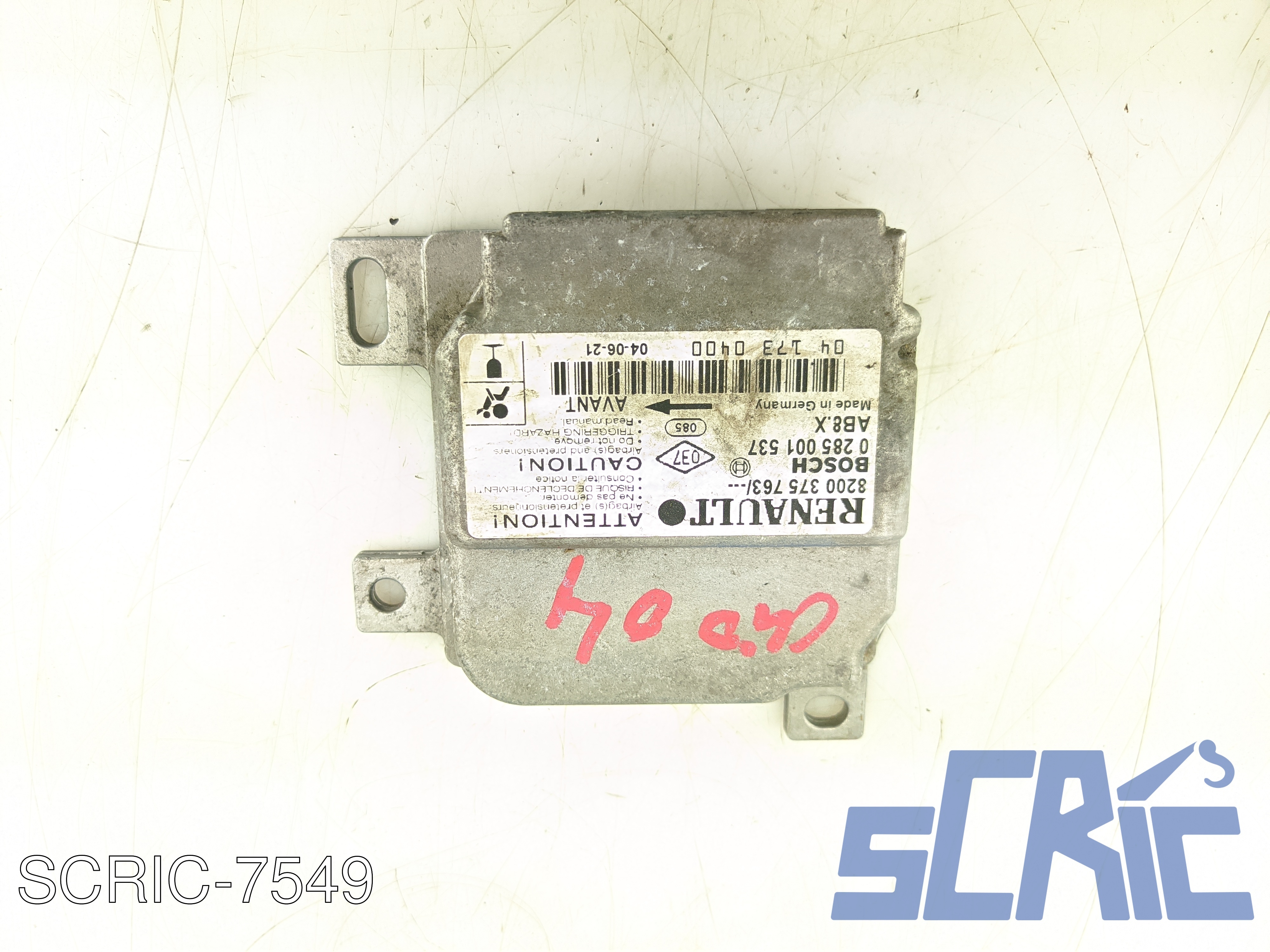 Centralina Airbag RENAULT CLIO 2 BB, CB 1998-2010 8200375763, 0285001537