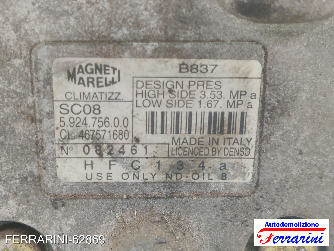 Compressore Clima ALFA ROMEO 156 SW 932 1.9 JTD 16V 2002-2006 46757168, 46785772