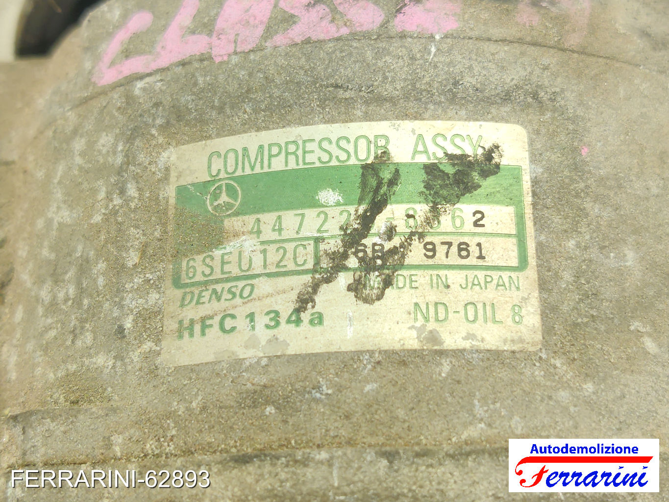 Compressore Clima MERCEDES CLASSE A W168 A 140 1997-2004 A0002307911