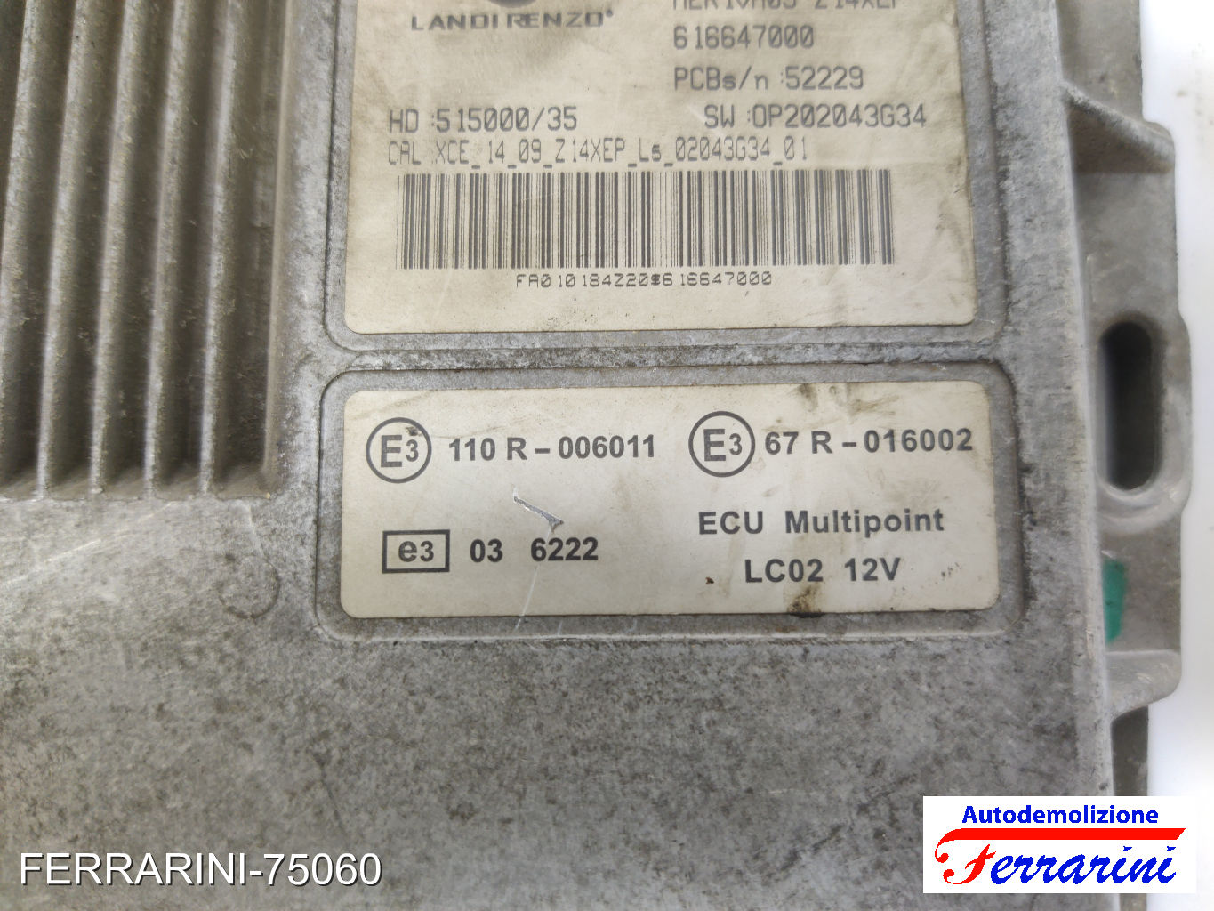 Landi Renzo Centralina Gpl OPEL MERIVA A X03 1.4 16V TWINPORT 2004-2010