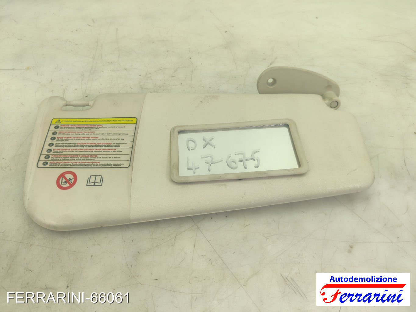Aletta Parasole FIAT PUNTO EVO 199 2009-2012 destro, dx 735509466, 735557190 7