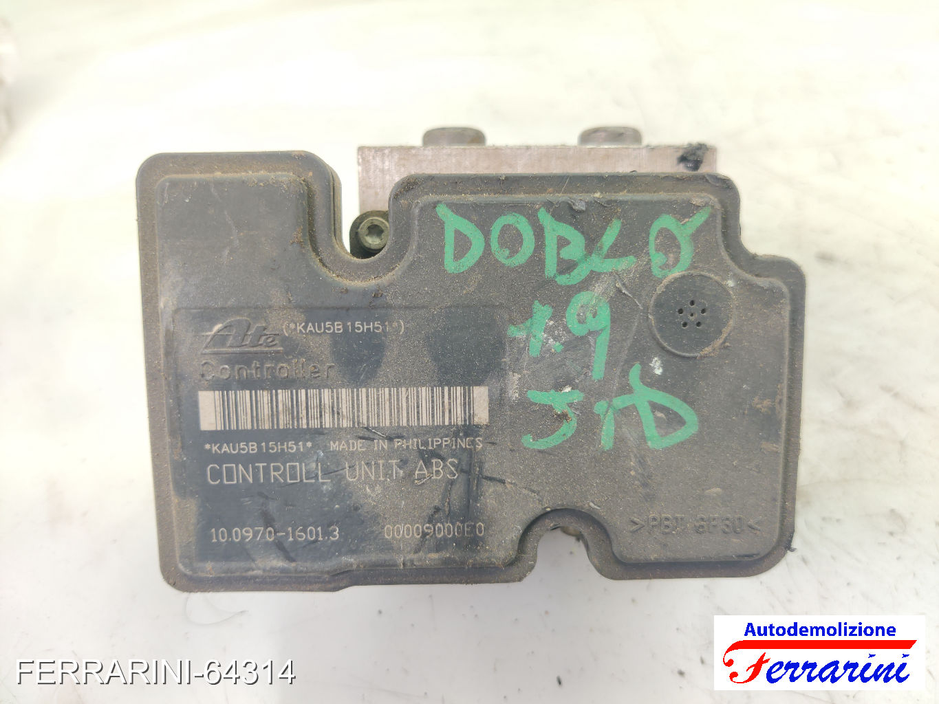 Centralina Pompa Abs FIAT DOBLO 119, 223 1.9 JTD 2001-2010 51725050, 10097016013