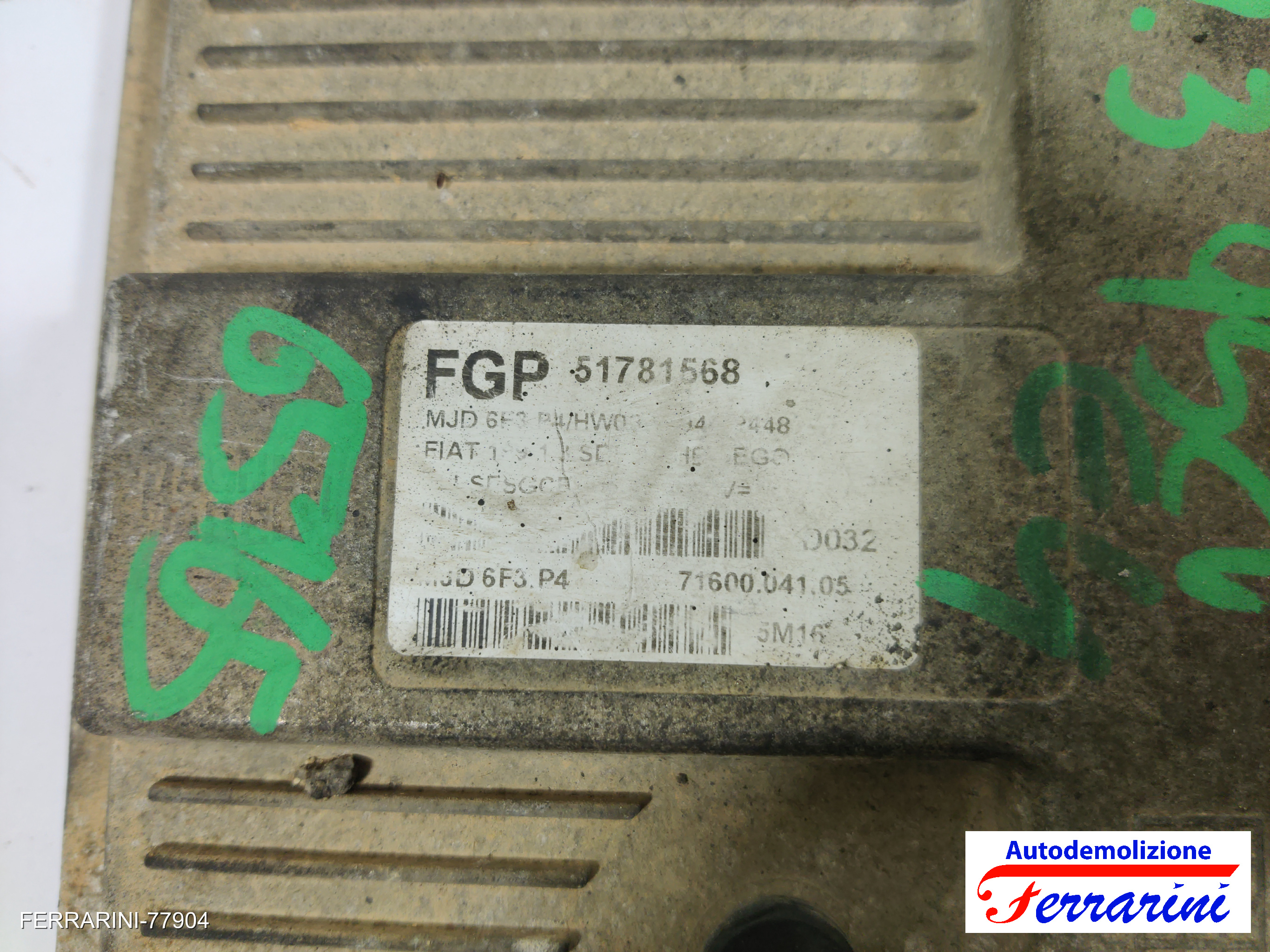 Centralina Motore FIAT GRANDE PUNTO 199 1.3 D MULTIJET 2005-2010 51781568